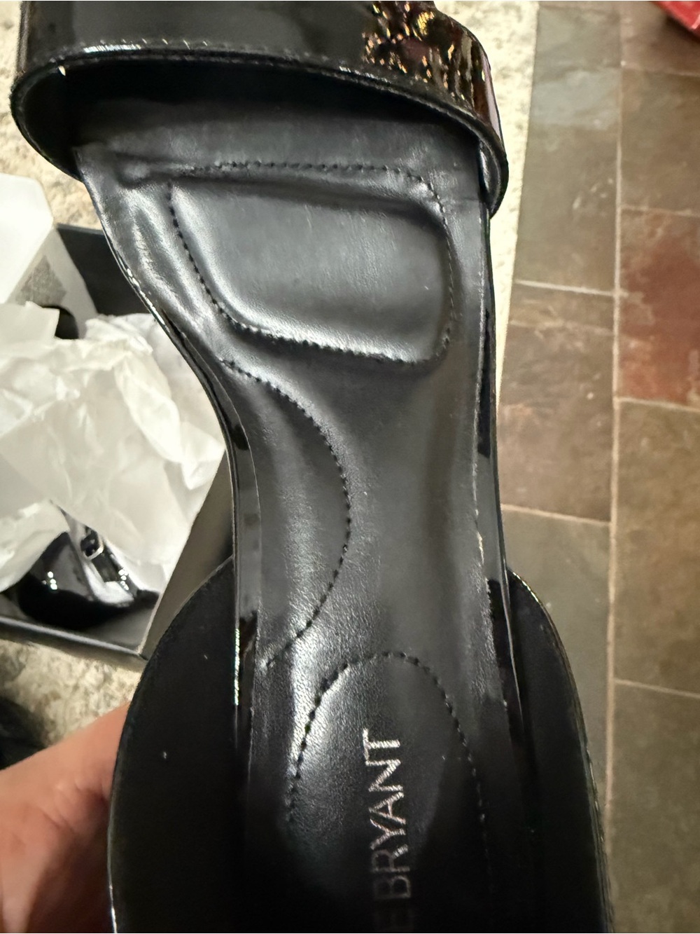 Lane Bryant Black Patent Pointed-Toe Ankle-Strap Heels